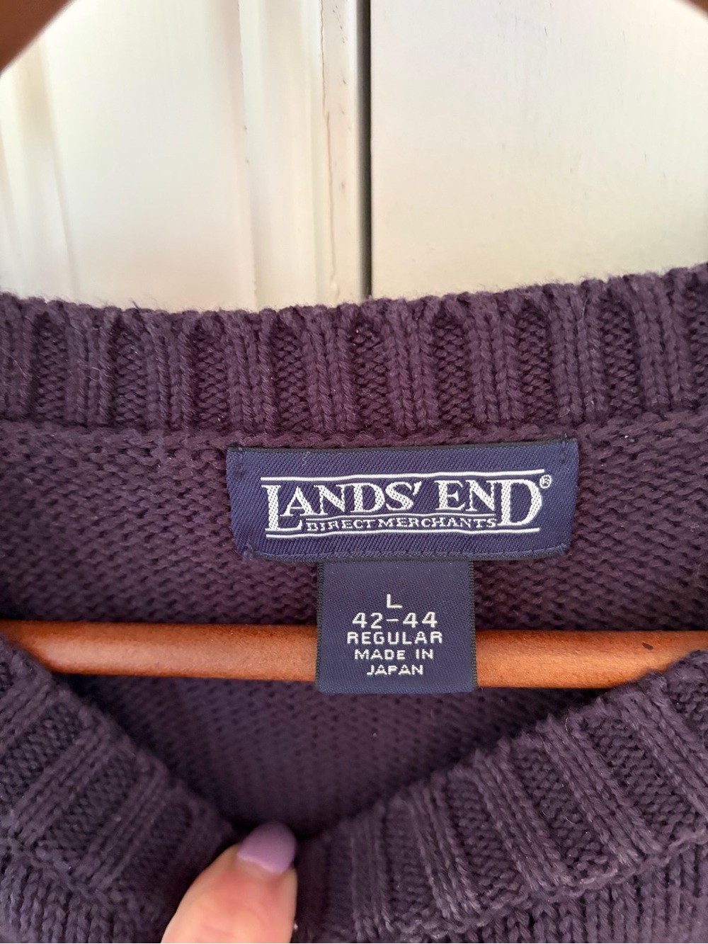 Lands' End Men's Navy Crewneck Sweater, J Crew Orange and Gold - Large - Picture 6 of 16
